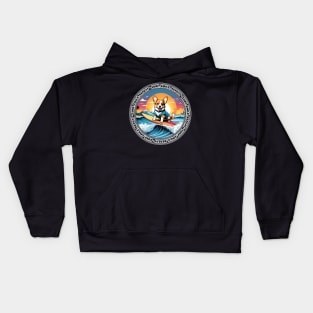 Surf, Smile, Repeat - Surfing Corgi Kids Hoodie